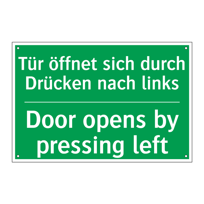 Tür öffnet sich durch Drücken /.../ - Door opens by pressing left