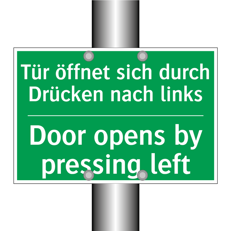 Tür öffnet sich durch Drücken /.../ - Door opens by pressing left