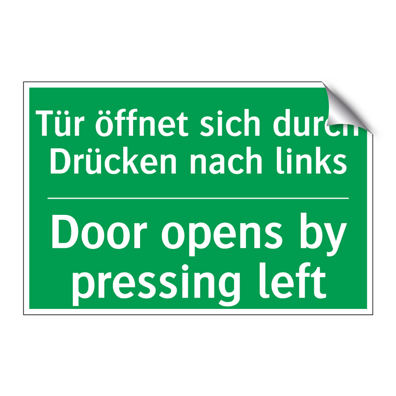 Tür öffnet sich durch Drücken /.../ - Door opens by pressing left