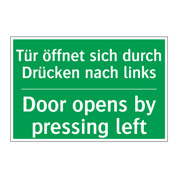 Tür öffnet sich durch Drücken /.../ - Door opens by pressing left