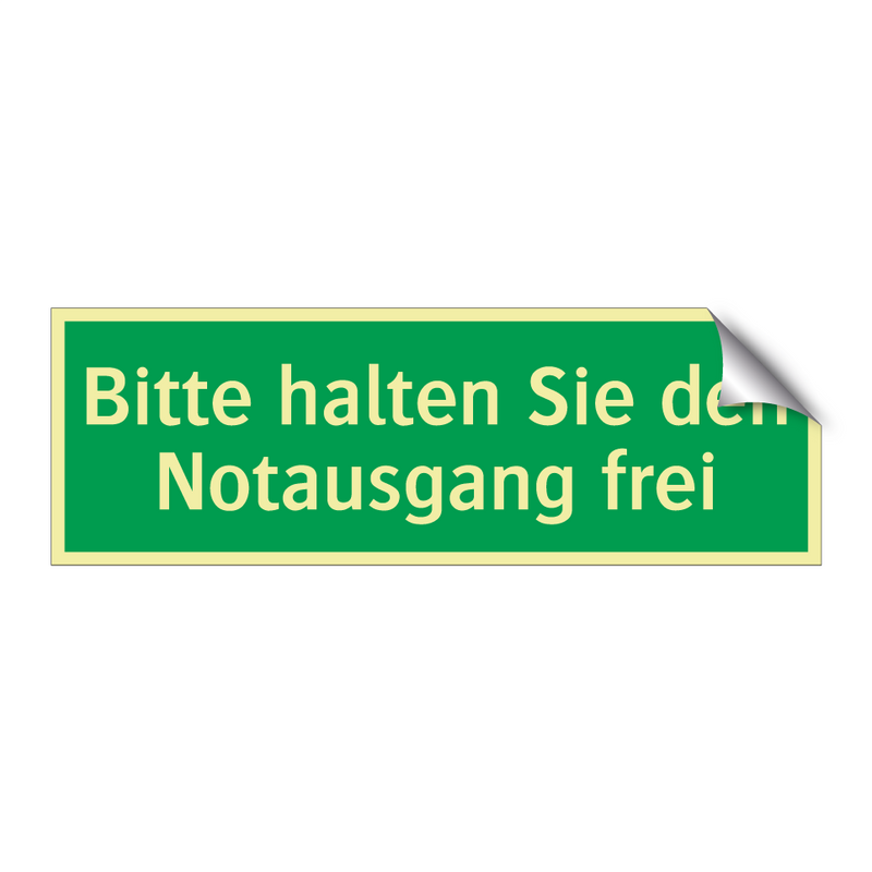 Bitte halten Sie den Notausgang frei