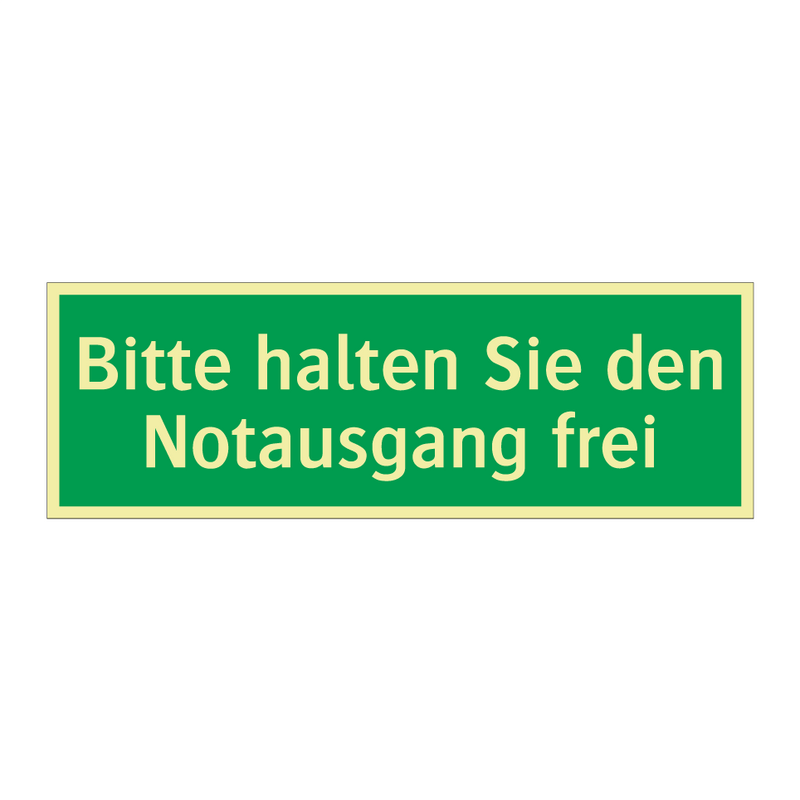 Bitte halten Sie den Notausgang frei