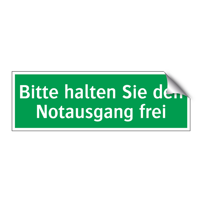 Bitte halten Sie den Notausgang frei