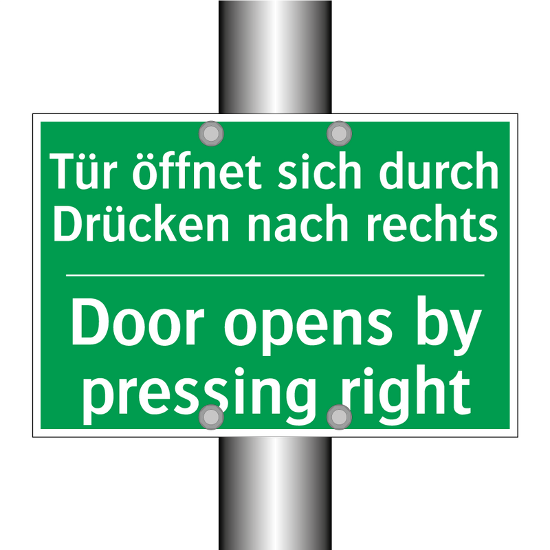 Tür öffnet sich durch Drücken /.../ - Door opens by pressing right