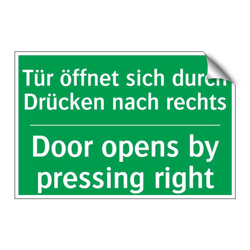 Tür öffnet sich durch Drücken /.../ - Door opens by pressing right