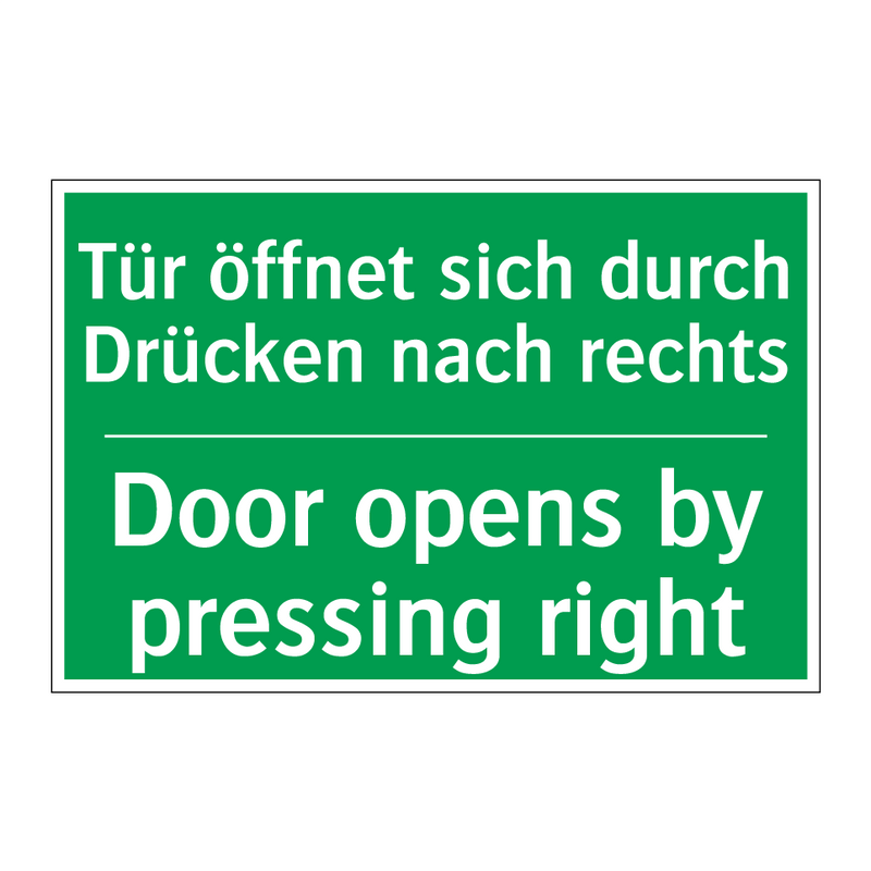 Tür öffnet sich durch Drücken /.../ - Door opens by pressing right