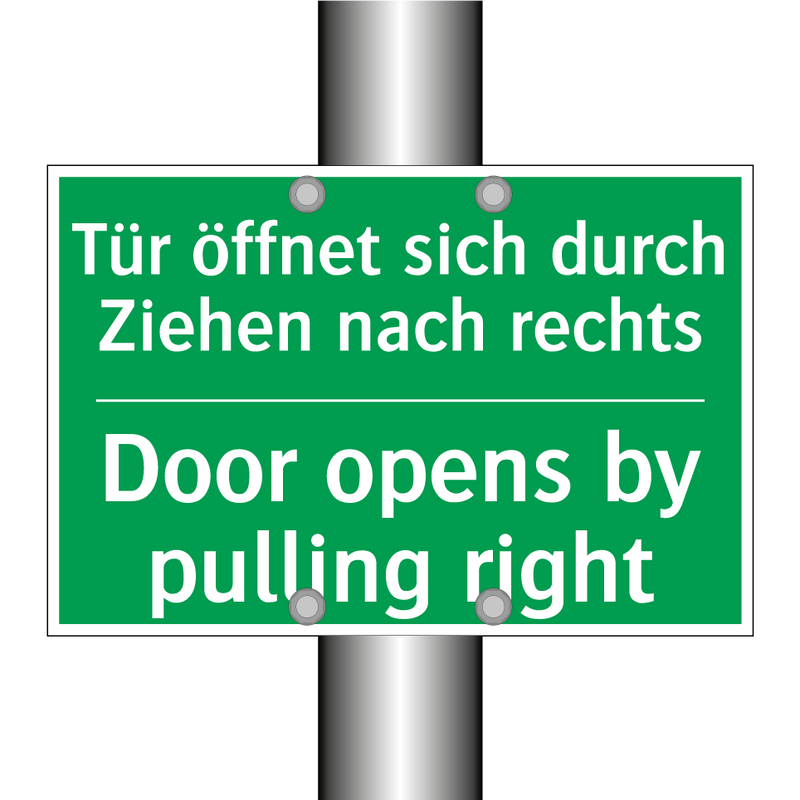 Tür öffnet sich durch Ziehen nach /.../ - Door opens by pulling right