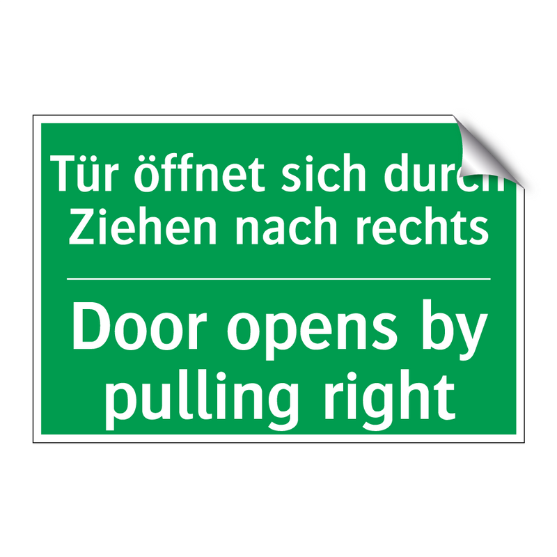 Tür öffnet sich durch Ziehen nach /.../ - Door opens by pulling right