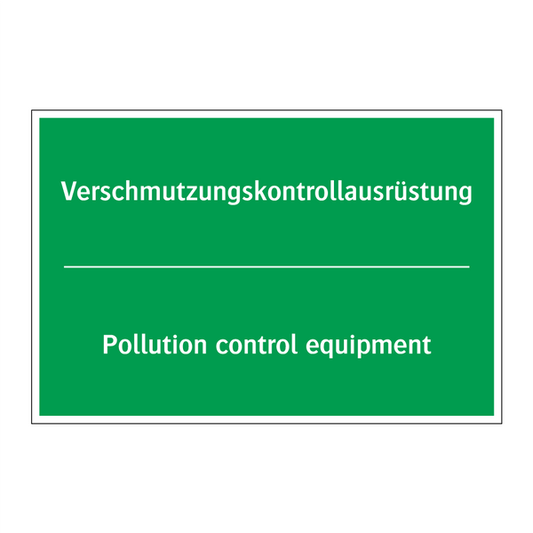 Verschmutzungskontrollausrüstung /.../ - Pollution control equipment