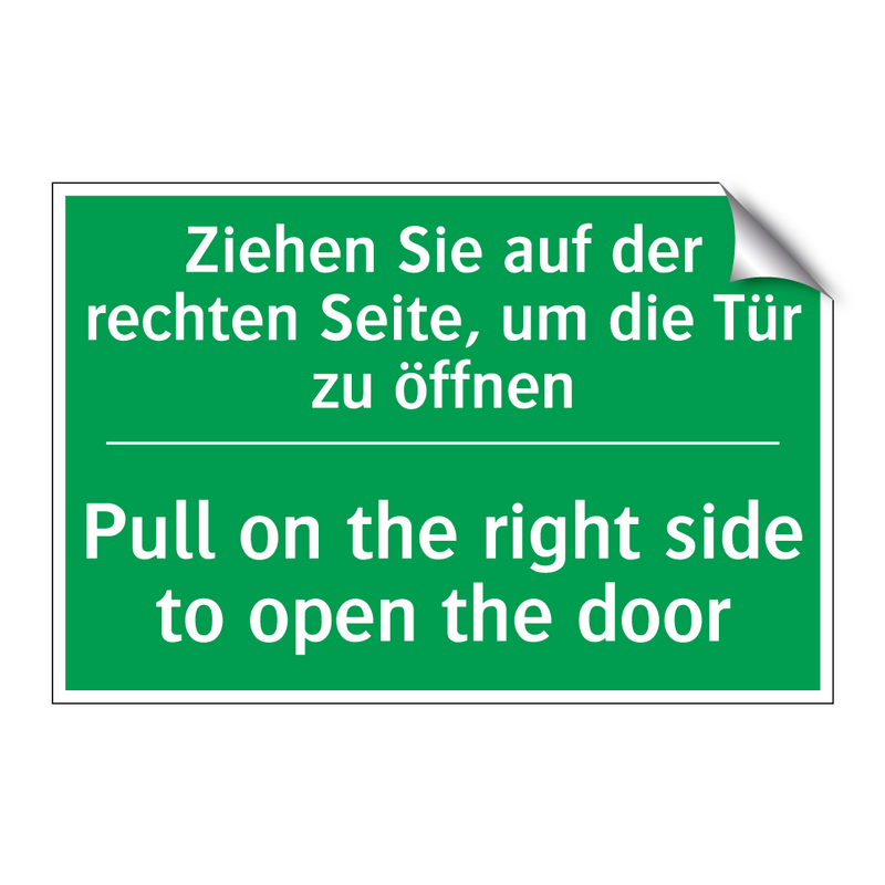 Ziehen Sie auf der rechten Seite, /.../ - Pull on the right side to open /.../