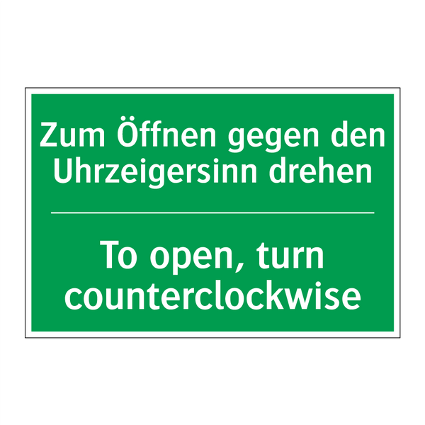 Zum Öffnen gegen den Uhrzeigersinn /.../ - To open, turn counterclockwise