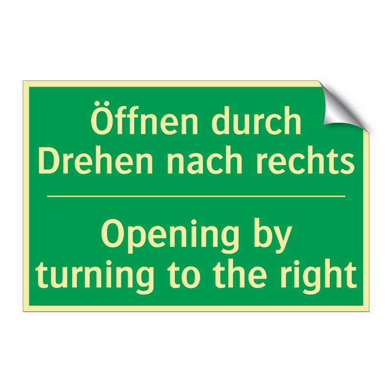 Öffnen durch Drehen nach rechts /.../ - Opening by turning to the right /.../