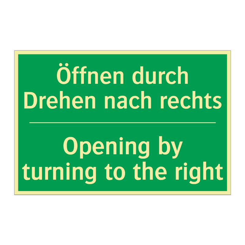 Öffnen durch Drehen nach rechts /.../ - Opening by turning to the right /.../