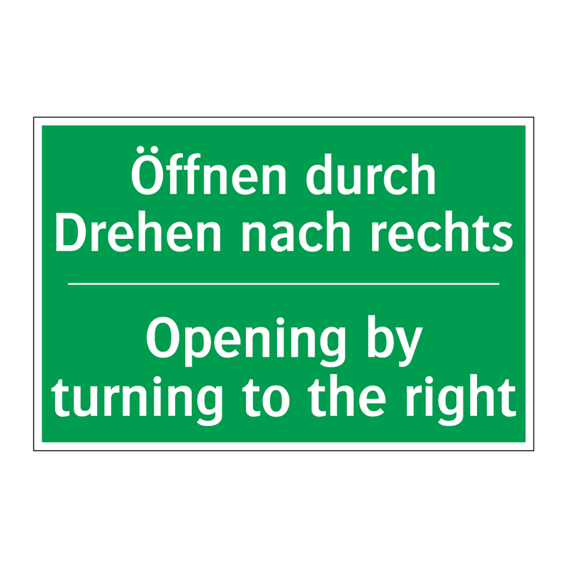 Öffnen durch Drehen nach rechts /.../ - Opening by turning to the right /.../