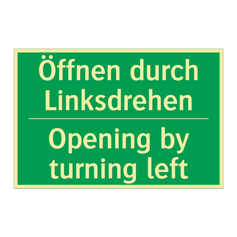 Öffnen durch Linksdrehen - Opening by turning left