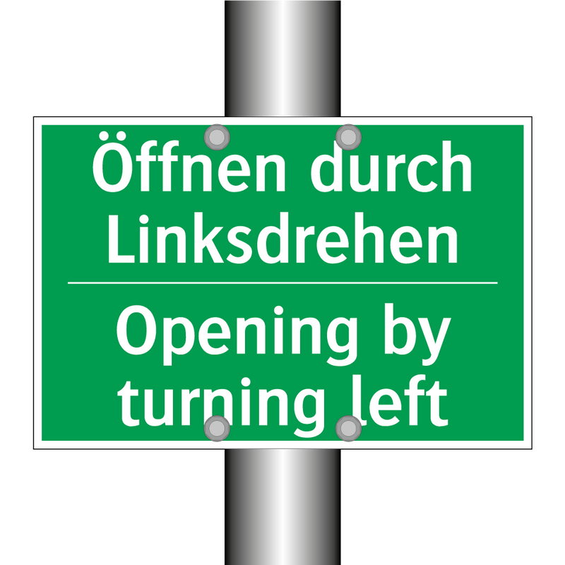 Öffnen durch Linksdrehen - Opening by turning left