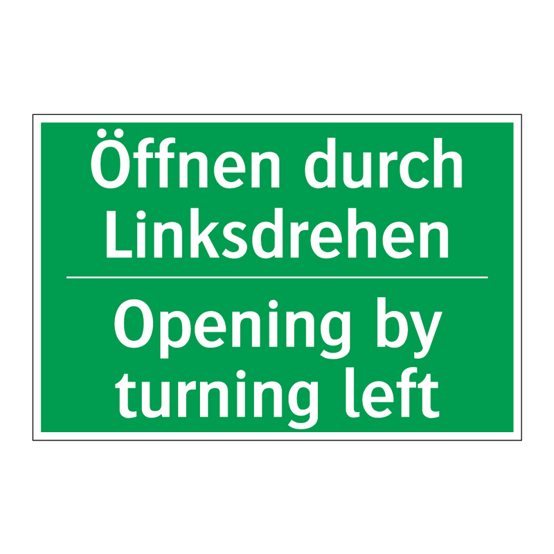 Öffnen durch Linksdrehen - Opening by turning left