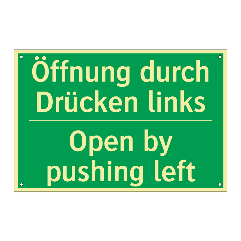 Öffnung durch Drücken links - Open by pushing left