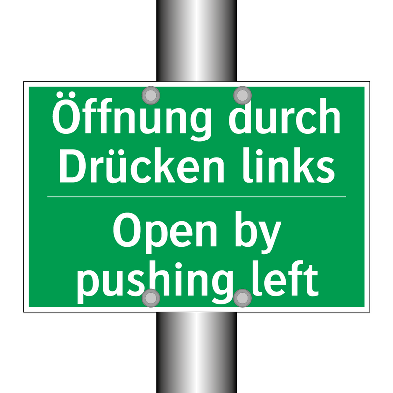 Öffnung durch Drücken links - Open by pushing left