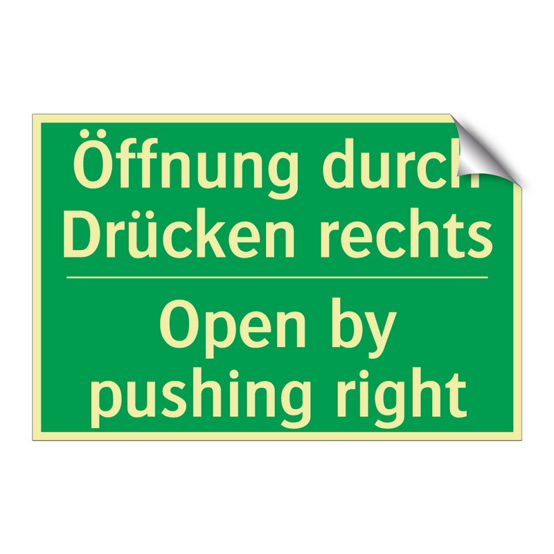 Öffnung durch Drücken rechts - Open by pushing right