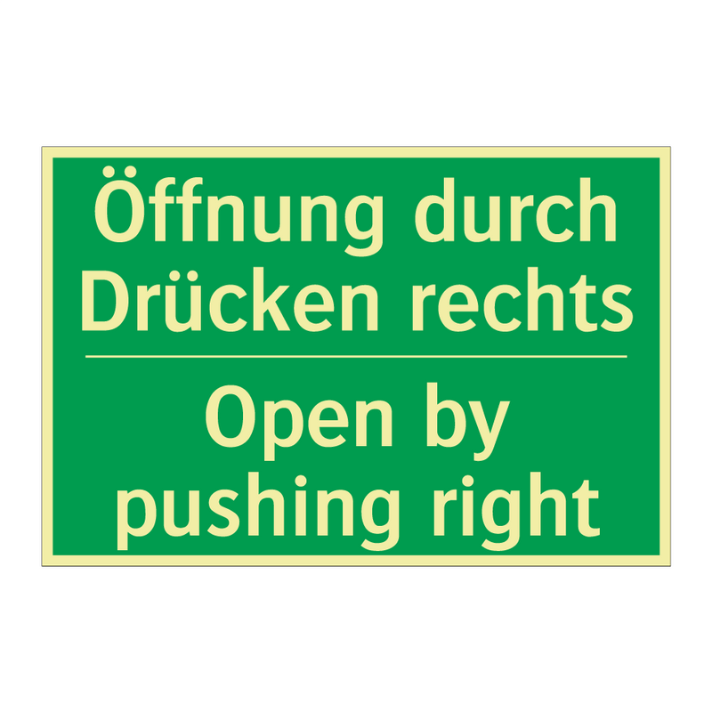 Öffnung durch Drücken rechts - Open by pushing right