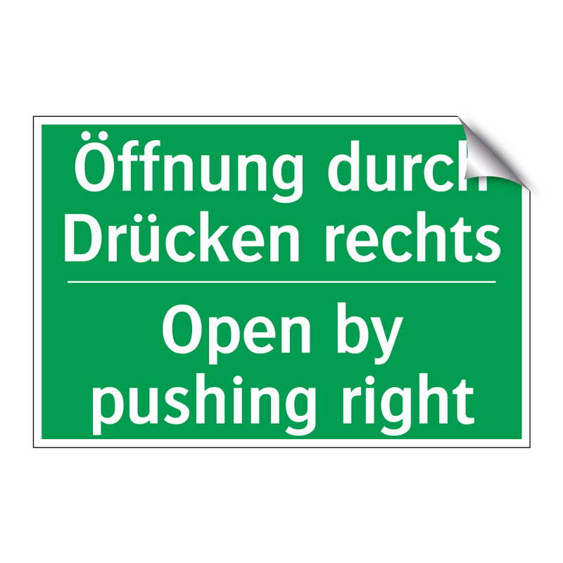 Öffnung durch Drücken rechts - Open by pushing right