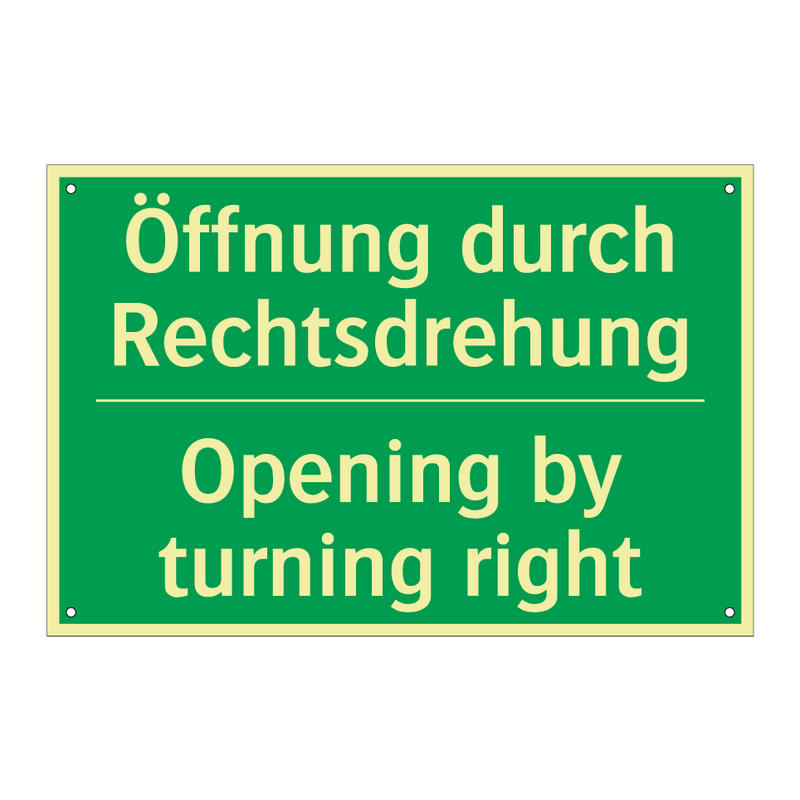 Öffnung durch Rechtsdrehung - Opening by turning right