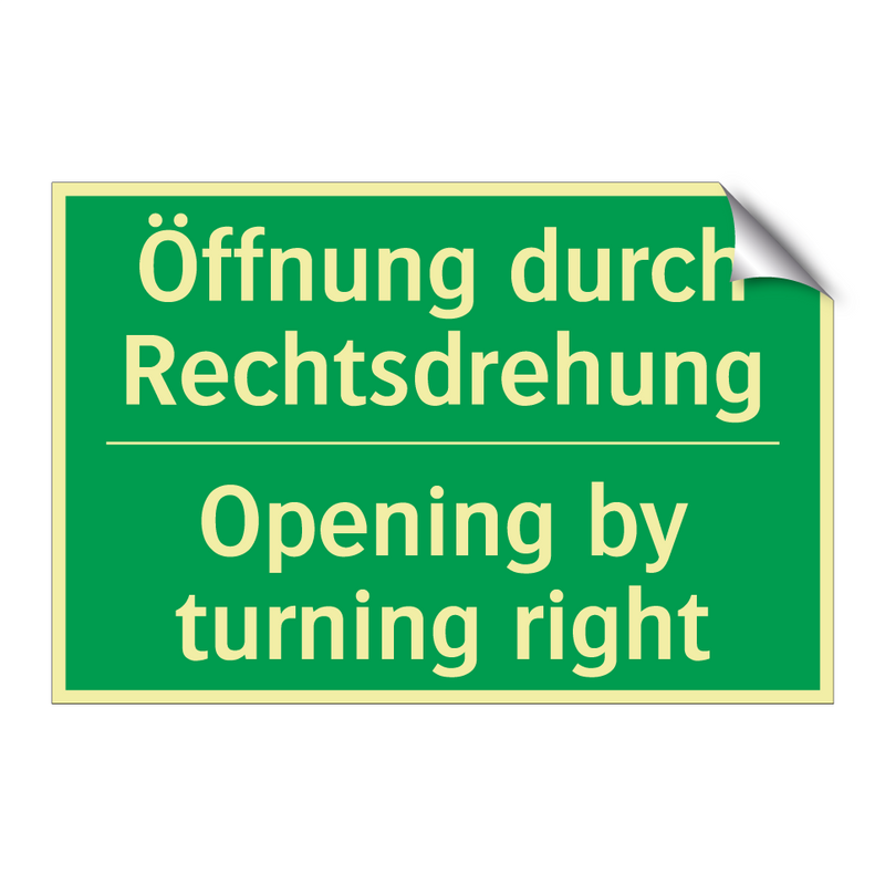 Öffnung durch Rechtsdrehung - Opening by turning right