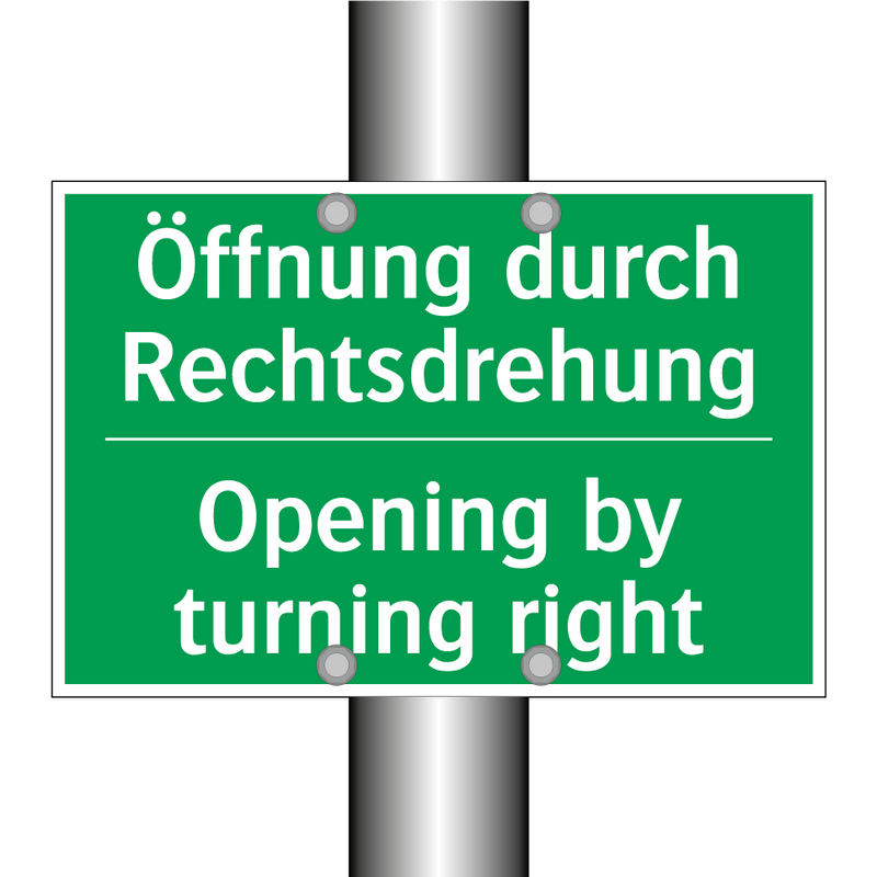 Öffnung durch Rechtsdrehung - Opening by turning right