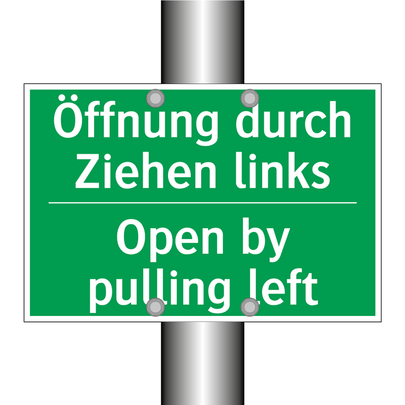 Öffnung durch Ziehen links - Open by pulling left