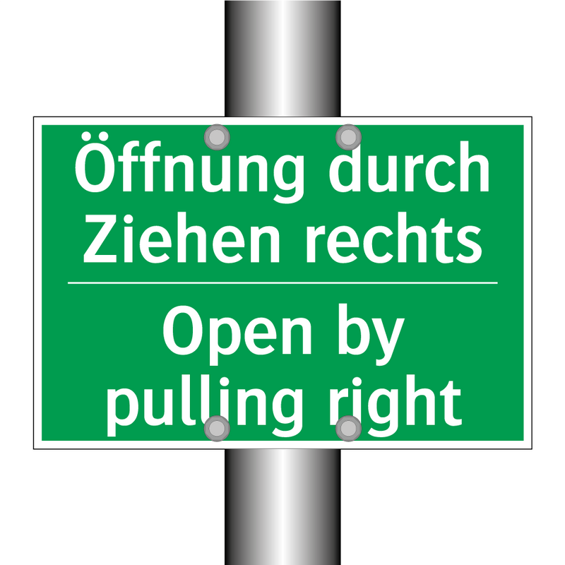 Öffnung durch Ziehen rechts - Open by pulling right