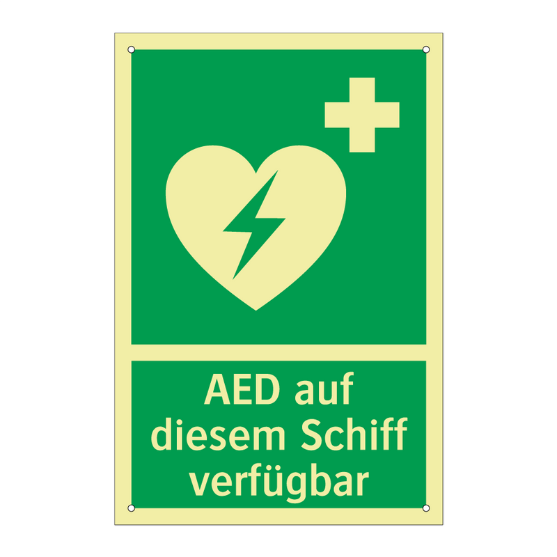 AED auf diesem Schiff verfügbar