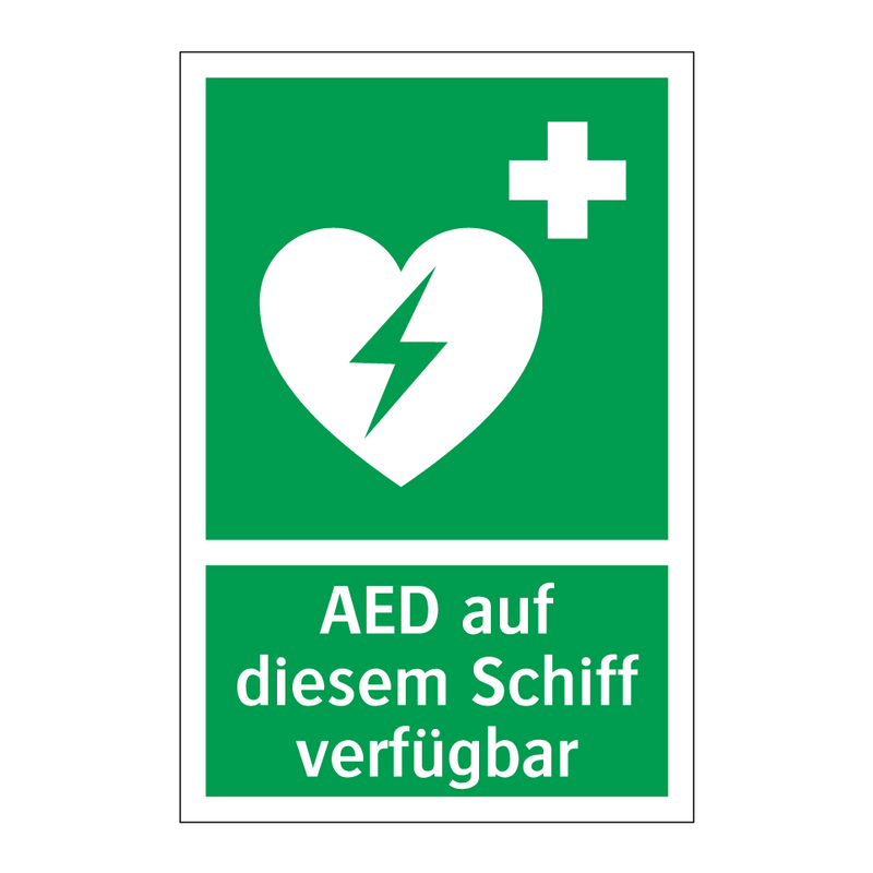 AED auf diesem Schiff verfügbar