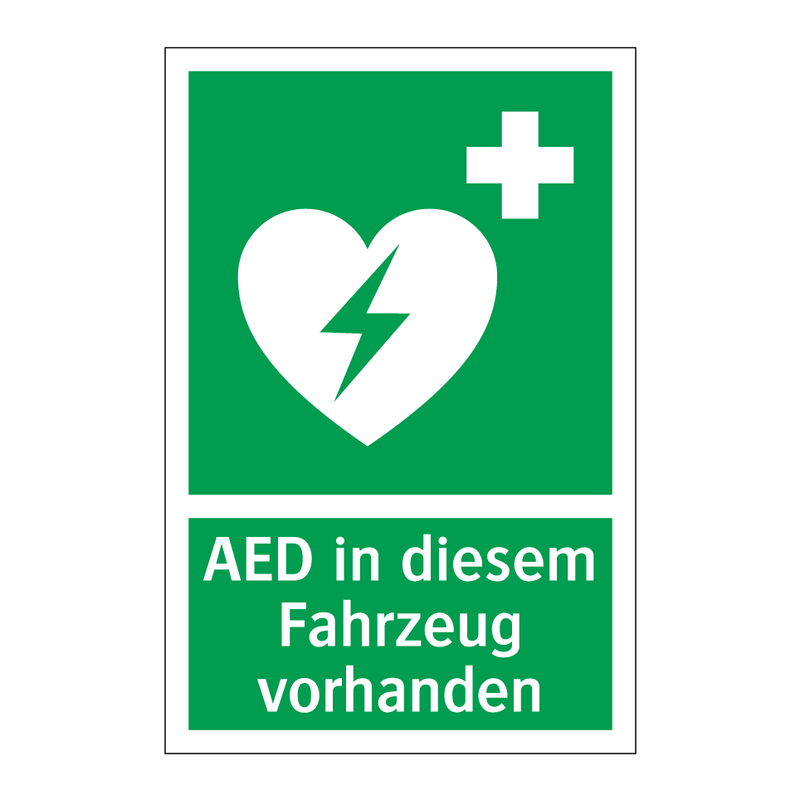 AED in diesem Fahrzeug vorhanden