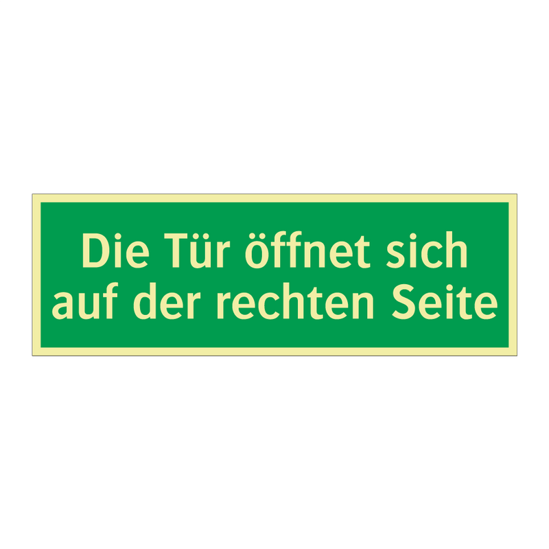 Die Tür öffnet sich auf der rechten Seite