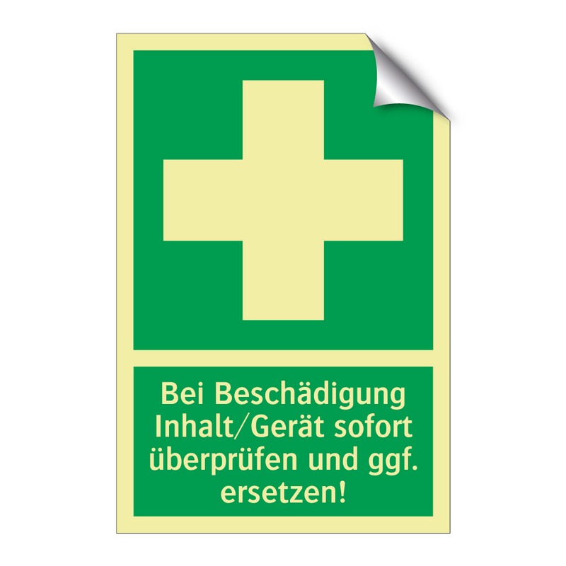 Bei Beschädigung Inhalt/Gerät sofort überprüfen und ggf. ersetzen!