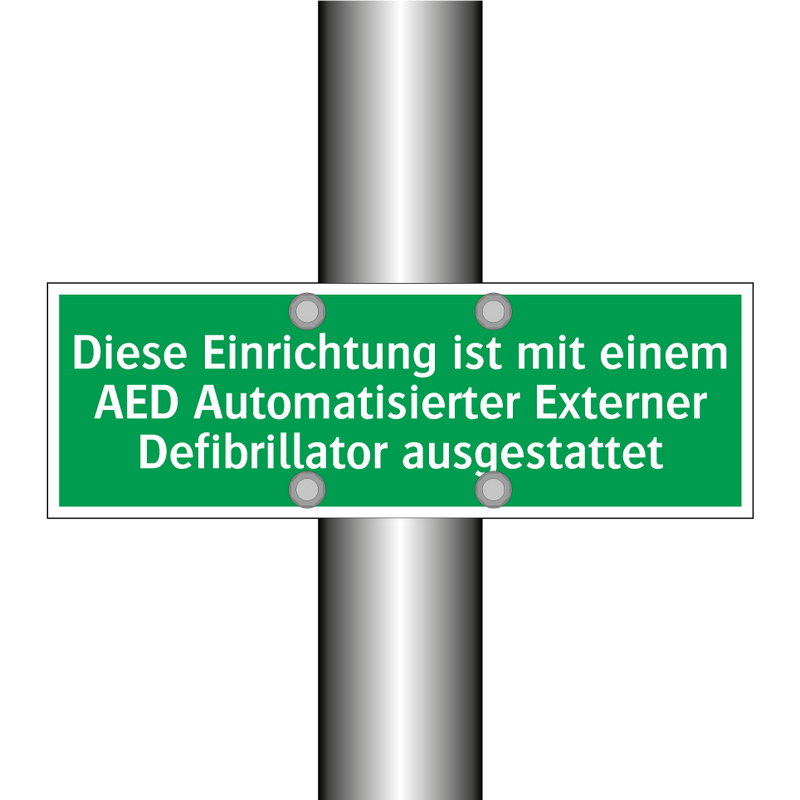 Diese Einrichtung ist mit einem AED Automatisierter Externer Defibrillator /../