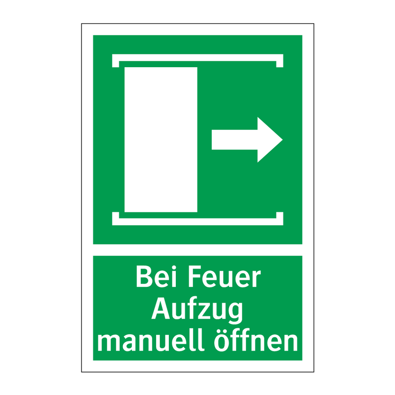 Bei Feuer Aufzug manuell öffnen