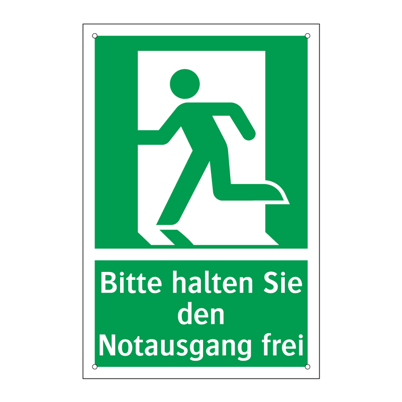 Bitte halten Sie den Notausgang frei