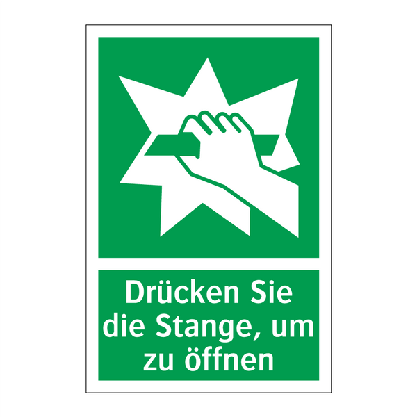 Drücken Sie die Stange, um zu öffnen