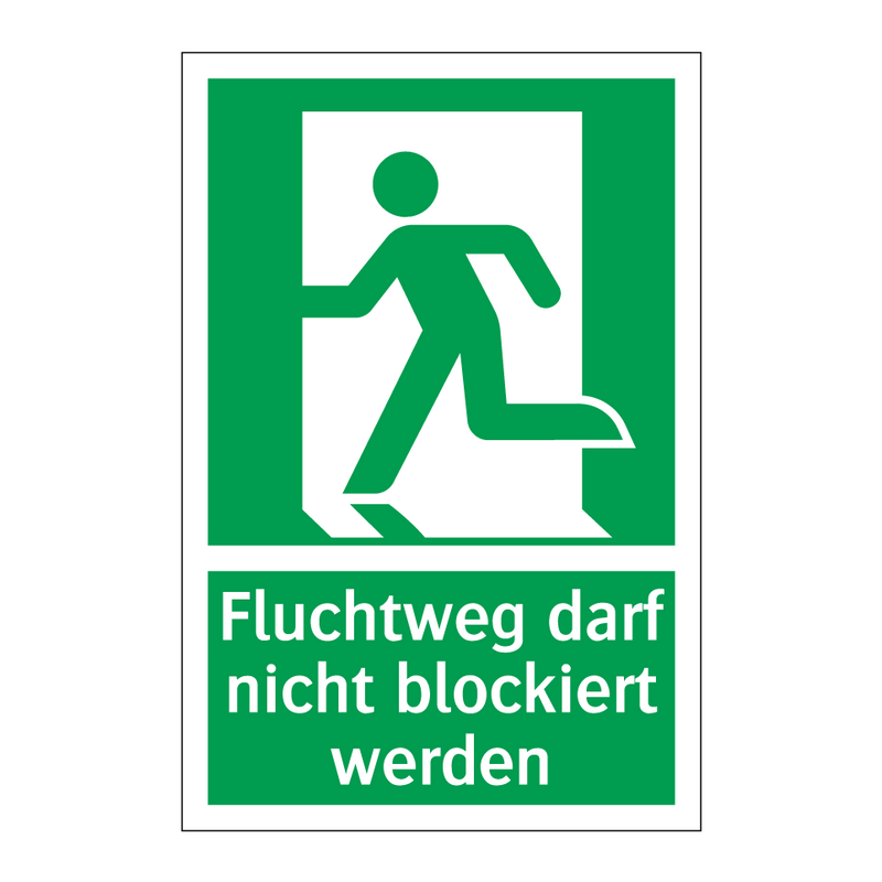 Fluchtweg darf nicht blockiert werden