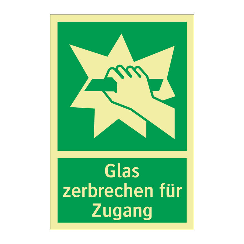 Glas zerbrechen für Zugang