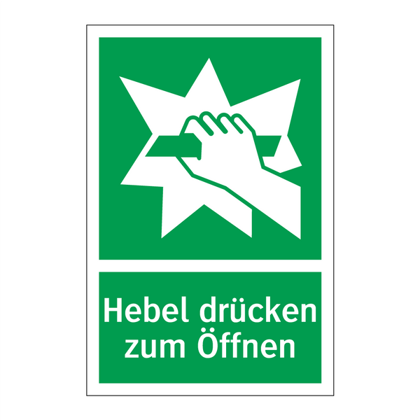 Hebel drücken zum Öffnen