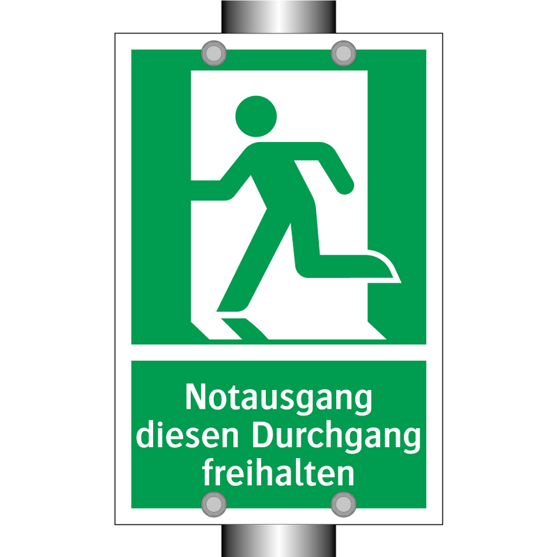 Notausgang diesen Durchgang freihalten