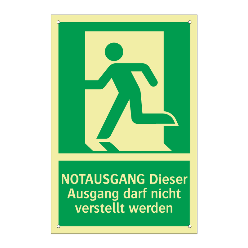 NOTAUSGANG Dieser Ausgang darf nicht verstellt werden