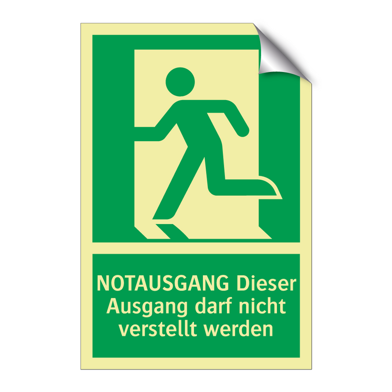 NOTAUSGANG Dieser Ausgang darf nicht verstellt werden