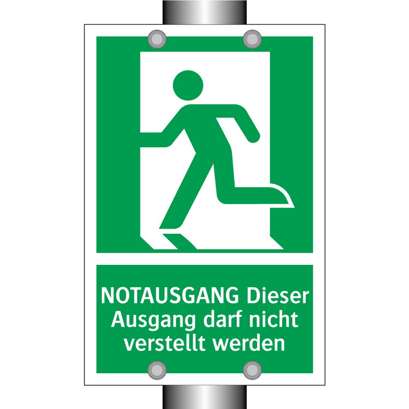 NOTAUSGANG Dieser Ausgang darf nicht verstellt werden