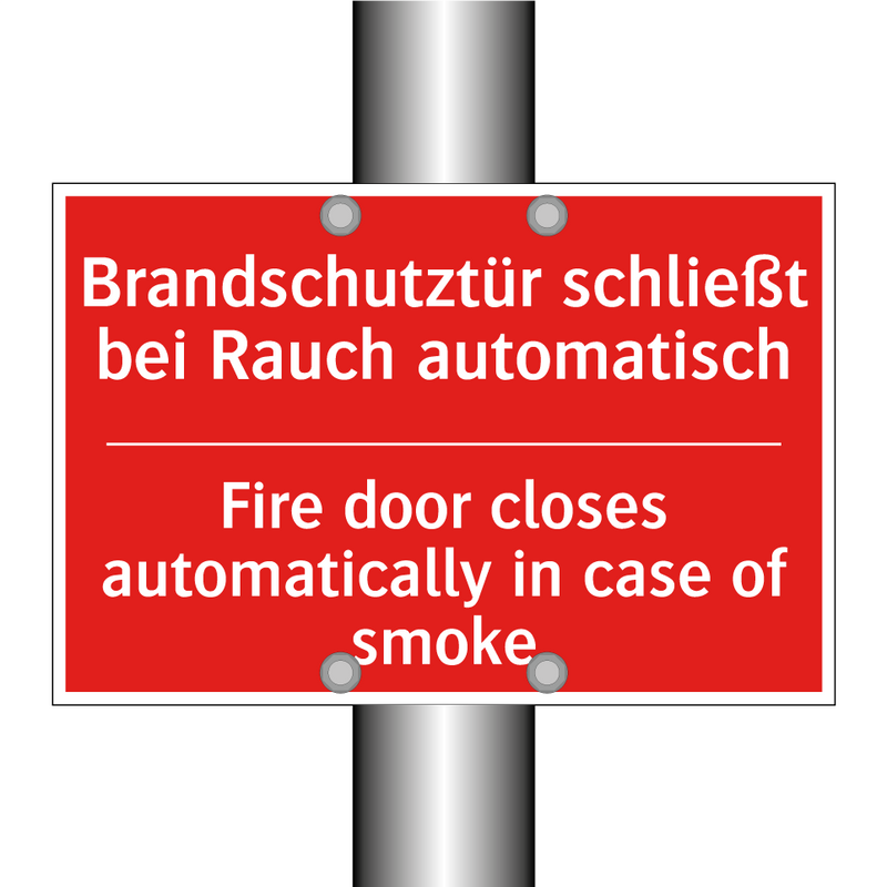 Brandschutztür schließt bei Rauch /.../ - Fire door closes automatically /.../