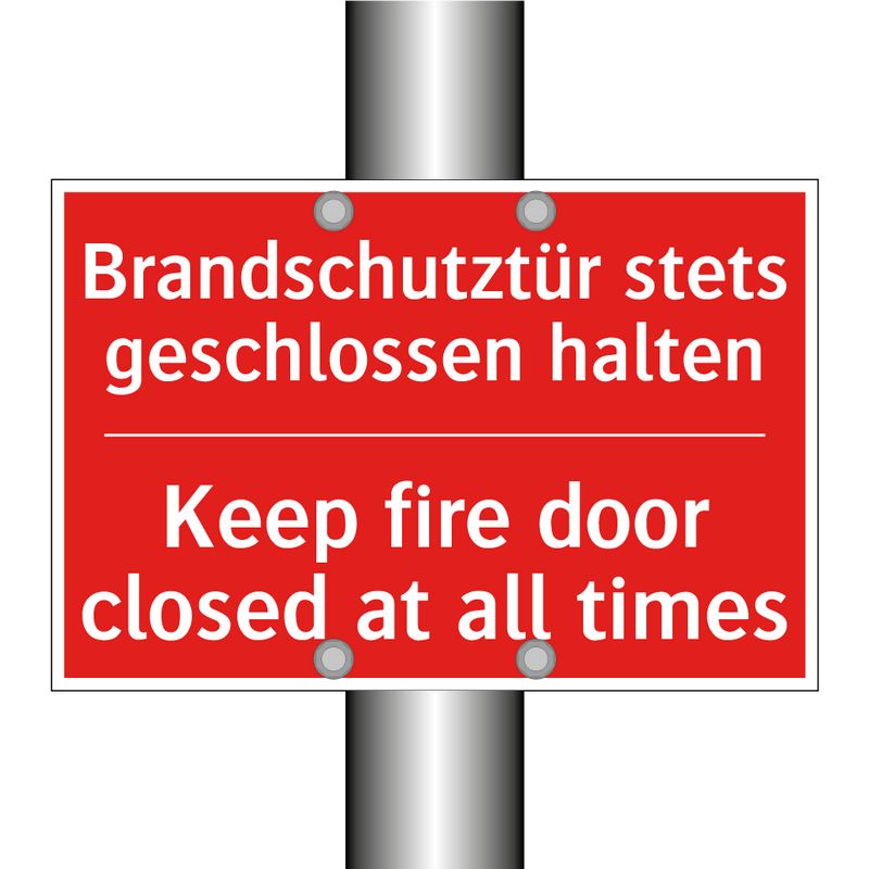 Brandschutztür stets geschlossen /.../ - Keep fire door closed at all times/.../