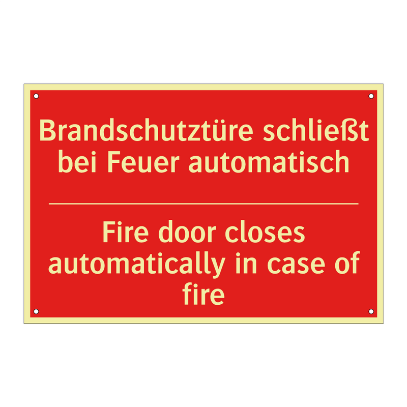 Brandschutztüre schließt bei Feuer /.../ - Fire door closes automatically /.../